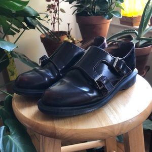 Dr. Martens oxblood double-monk strap creepers